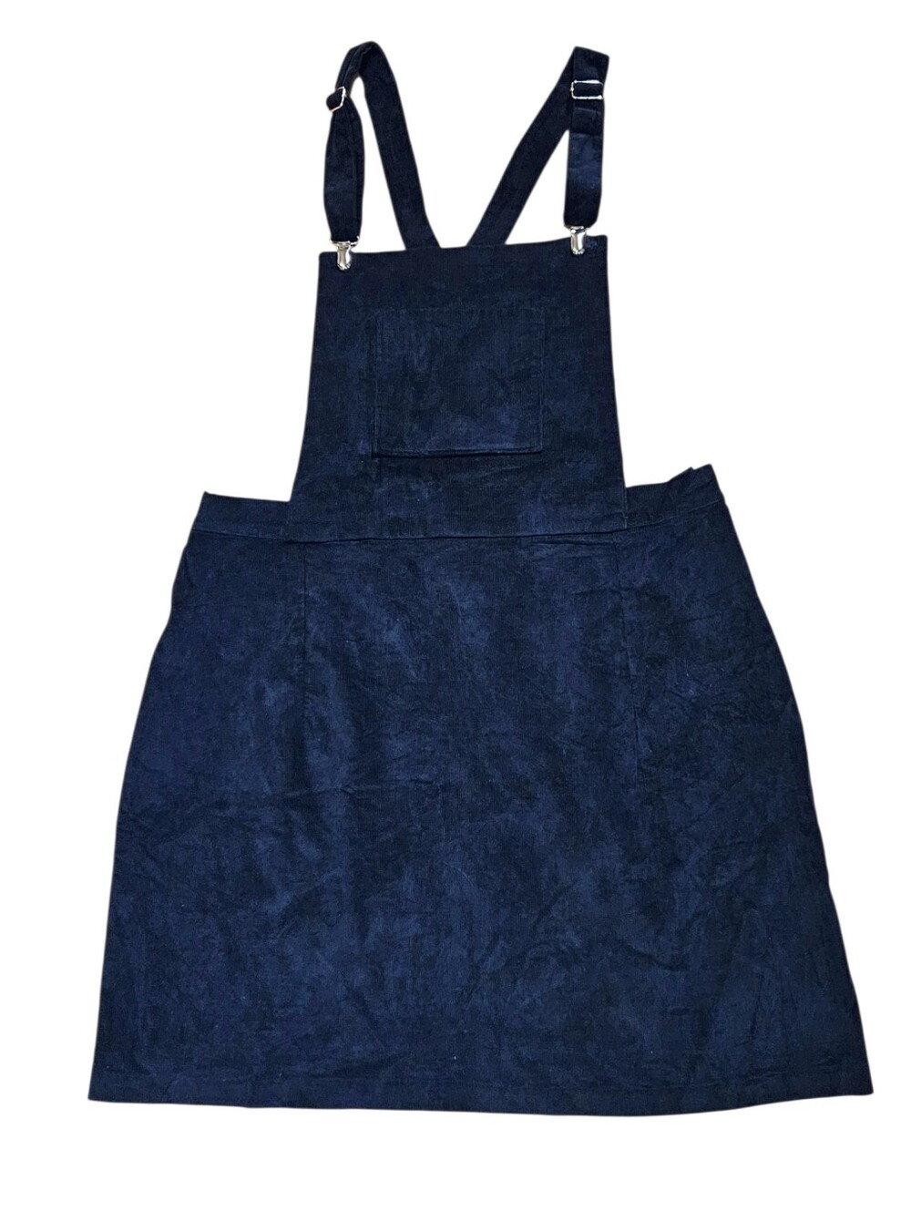 The Emperor's Old Clothes UK Fine Wale Corduroy Handmade Pinafore Dress Navy